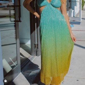 L’abeye GOLD ATLANTIC SHIMMER MIDI DRESS